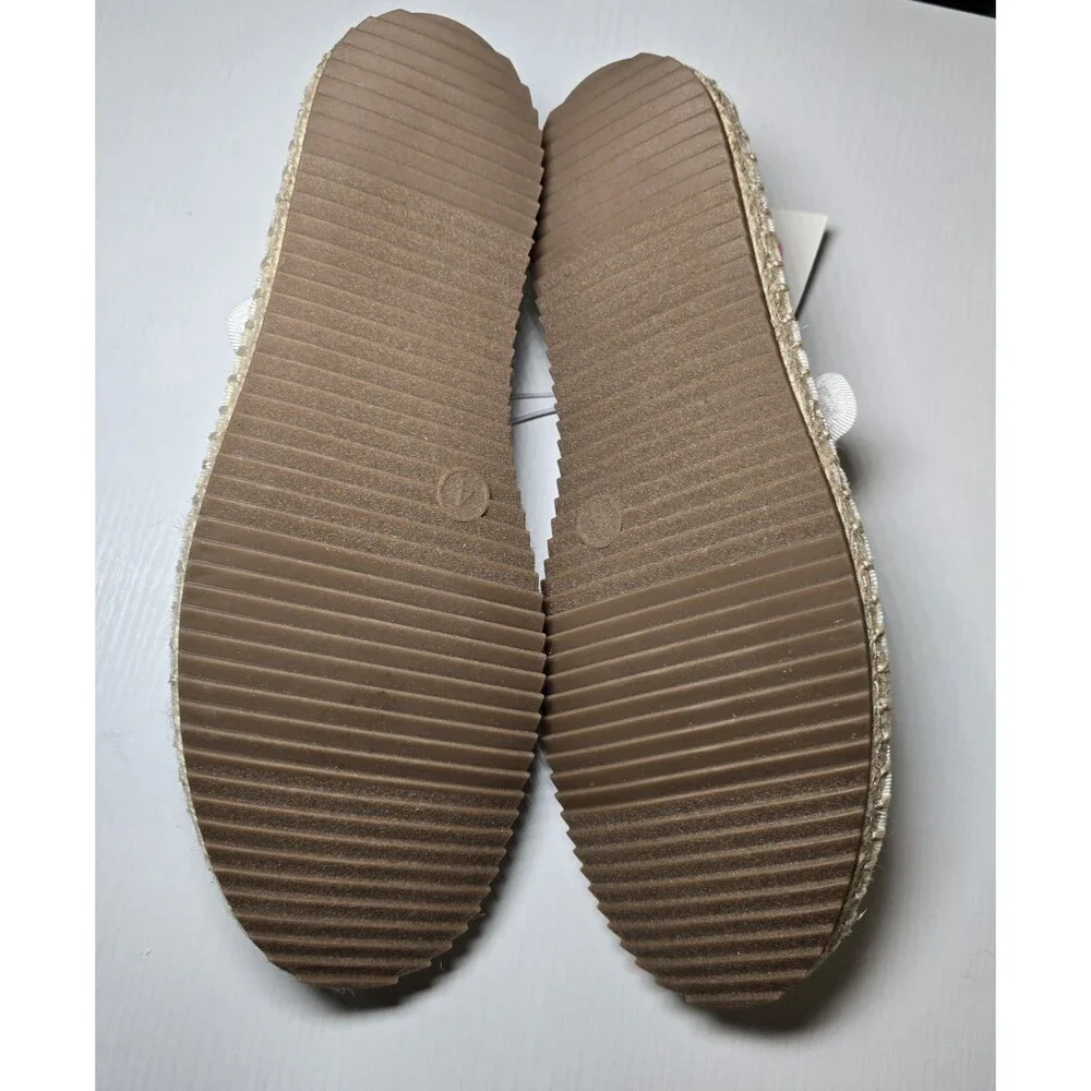 Art Class Kids White Madeline Lace Espadrille Mary Jane Flats Girls Size 4 NWT